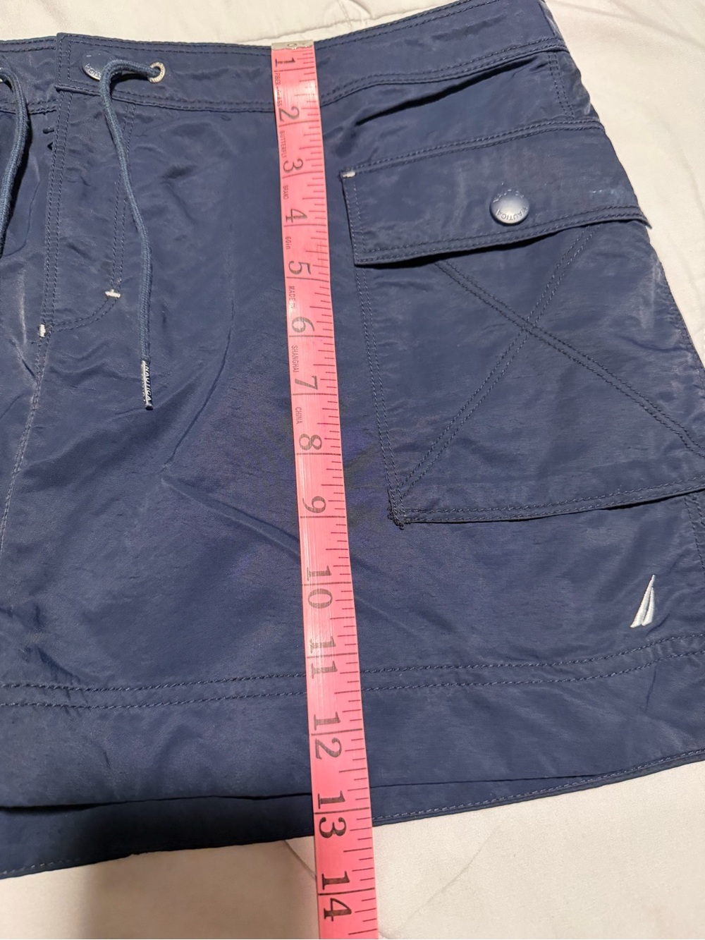 Nautica Men's Navy Cargo Shorts with Snap Pocket